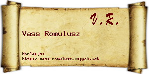 Vass Romulusz névjegykártya