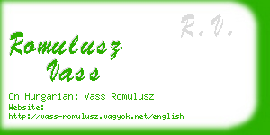 romulusz vass business card